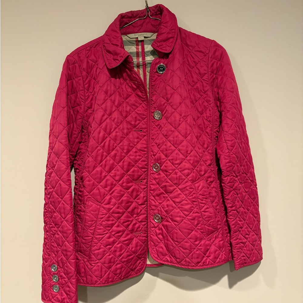 Burberry Quilted Hot Pink Utility Jacket